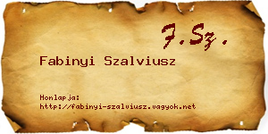 Fabinyi Szalviusz névjegykártya